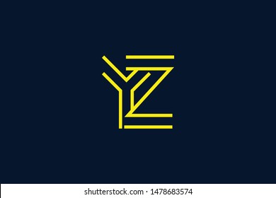 Initial based clean and minimal Logo. ZY YZ Z Y letter creative monochrome monogram icon symbol. Universal elegant luxury alphabet vector design