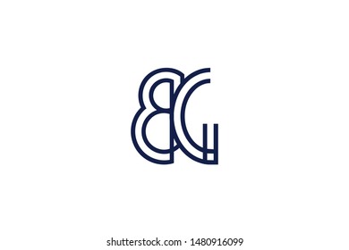 Initial based clean and minimal Logo. BG GB B G  letter creative monochrome monogram icon symbol. Universal elegant luxury alphabet vector design