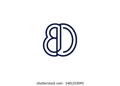 Initial based clean and minimal Logo. BD DB B D letter creative monochrome monogram icon symbol. Universal elegant luxury alphabet vector design