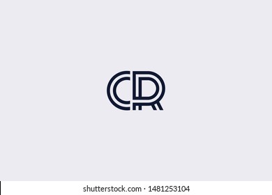 Initial based clean and minimal Logo. CR RC C R letter creative monochrome monogram icon symbol. Universal elegant luxury alphabet vector design