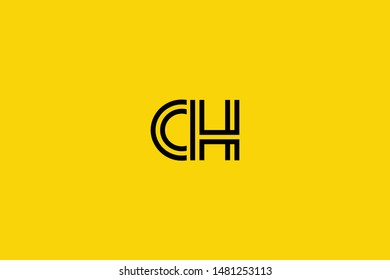 Initial based clean and minimal Logo. CH HC C H letter creative monochrome monogram icon symbol. Universal elegant luxury alphabet vector design