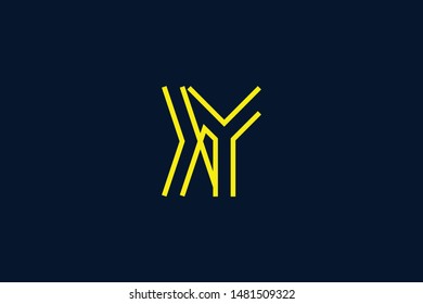 Initial based clean and minimal Logo. YX XY Y X letter creative technology monogram icon symbol. Universal elegant luxury alphabet vector design