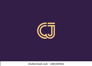 Initial based clean and minimal Logo. CJ JC C J letter creative technology monogram icon symbol. Universal elegant luxury alphabet vector design