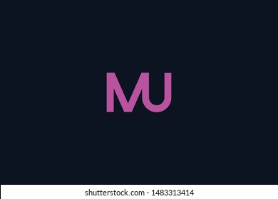 Initial based clean and minimal Logo. MU UM M U letter creative technology monogram icon symbol. Universal elegant luxury alphabet vector design