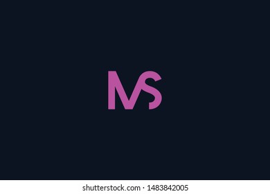 Initial Based Clean Minimal Logo Ms Stock Vector (Royalty Free ...