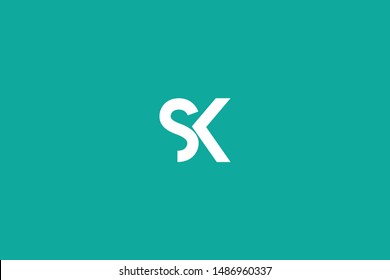 Initial based clean and minimal Logo. SK KS S K letter creative monochrome monogram icon symbol. Universal elegant luxury alphabet vector design