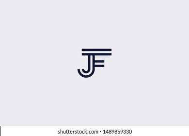 Initial based clean and minimal Logo. FJ JF F J letter creative monochrome monogram icon symbol. Universal elegant luxury alphabet vector design