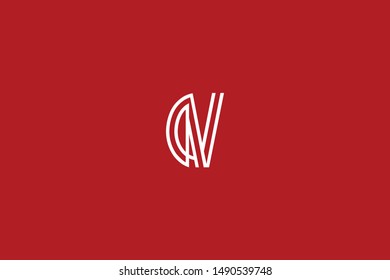 Initial Based Clean Minimal Logo Dv Stock Vector (Royalty Free