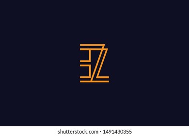 Initial based clean and minimal Logo. EZ ZE E Z letter creative monochrome monogram icon symbol. Universal elegant luxury alphabet vector design