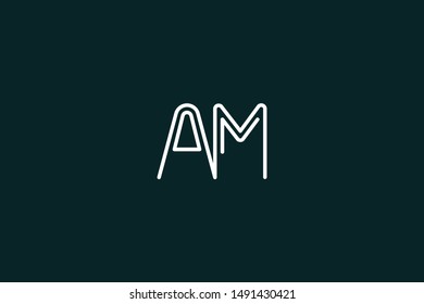 Initial based clean and minimal Logo. AM MA M A letter creative monochrome monogram icon symbol. Universal elegant luxury alphabet vector design