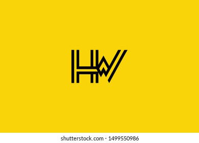 Initial based clean and minimal Logo. HW WH H W letter creative fonts monogram icon symbol. Universal elegant luxury alphabet vector design