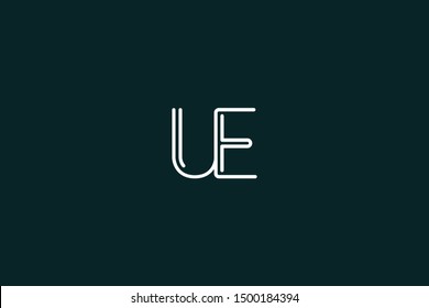 Initial based clean and minimal Logo. EU UE E U letter creative fonts monogram icon symbol. Universal elegant luxury alphabet vector design