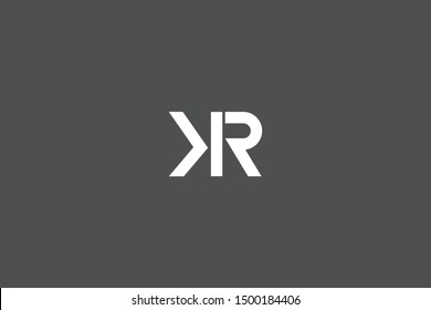 Initial based clean and minimal Logo. RK KR R K letter creative fonts monogram icon symbol. Universal elegant luxury alphabet vector design