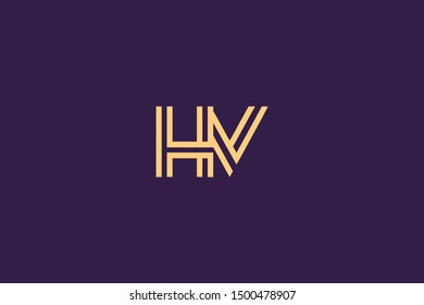 Initial based clean and minimal Logo. HV VH H V letter creative fonts monogram icon symbol. Universal elegant luxury alphabet vector design