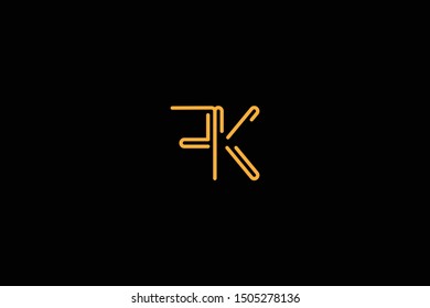 Initial based clean and minimal Logo. FK KF F K letter creative fonts monogram icon symbol. Universal elegant luxury alphabet vector design