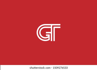 Initial based clean and minimal Logo. GT TG G T letter creative fonts monogram icon symbol. Universal elegant luxury alphabet vector design