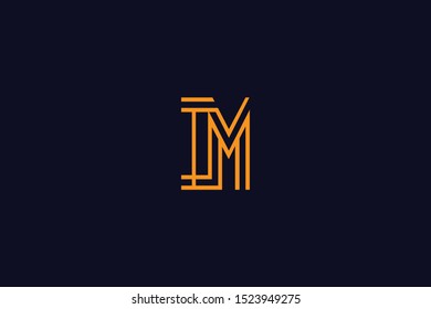 Initial based clean and minimal Logo. IM MI M letter creative fonts monogram icon symbol. Universal elegant luxury alphabet vector design