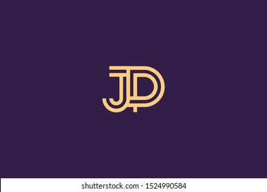 Initial based clean and minimal Logo. JP PJ J P letter creative fonts monogram icon symbol. Universal elegant luxury alphabet vector design