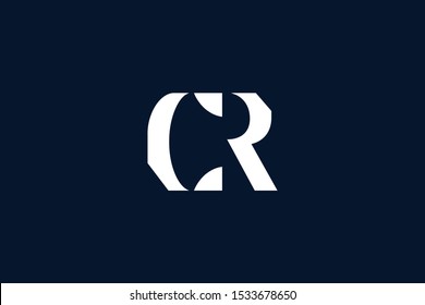 Initial based clean and minimal Logo. CR RC C R letter creative fonts monogram icon symbol. Universal elegant luxury alphabet vector design