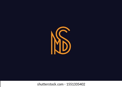 Initial based clean and minimal Logo. MS SM M S letter creative fonts monogram icon symbol. Universal elegant luxury alphabet vector design