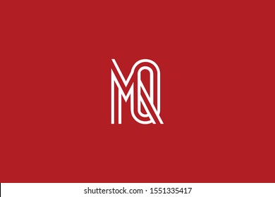 Initial based clean and minimal Logo. MQ QM M Q letter creative fonts monogram icon symbol. Universal elegant luxury alphabet vector design