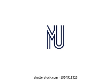 Initial based clean and minimal Logo. MU UM M U letter creative fonts monogram icon symbol. Universal elegant luxury alphabet vector design