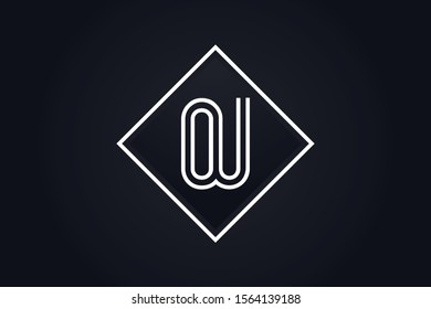 Initial based clean and minimal Logo. OU UO O U letter creative fonts monogram icon symbol. Universal elegant luxury alphabet vector design