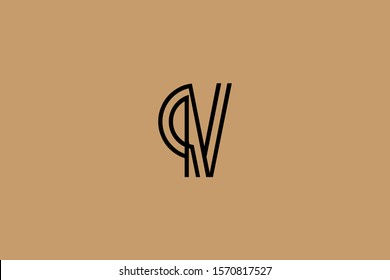 Initial based clean and minimal Logo. PV VP P V letter creative fonts monogram icon symbol. Universal elegant luxury alphabet vector design
