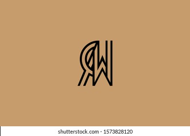 Initial based clean and minimal Logo. RW WR R W letter creative fonts monogram icon symbol. Universal elegant luxury alphabet vector design