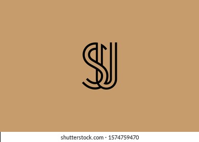 Initial based clean and minimal Logo. SU US S U letter creative fonts monogram icon symbol. Universal elegant luxury alphabet vector design