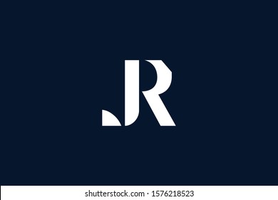 Initial based clean and minimal Logo. JR RJ J R letter creative fonts monogram icon symbol. Universal elegant luxury alphabet vector design
