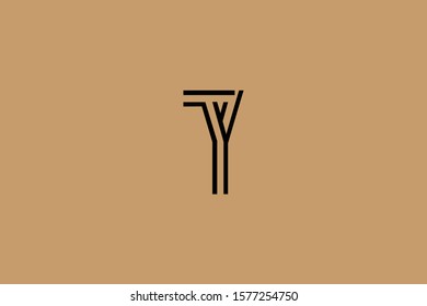 Initial based clean and minimal Logo. TY YT T Y letter creative fonts monogram icon symbol. Universal elegant luxury alphabet vector design