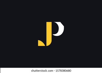 Initial based clean and minimal Logo. JP PJ J P letter creative fonts monogram icon symbol. Universal elegant luxury alphabet vector design