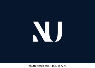 Initial based clean and minimal Logo. NU UN N U letter creative fonts monogram icon symbol. Universal elegant luxury alphabet vector design