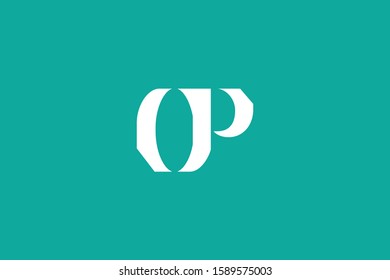 Initial based clean and minimal Logo. OP PO O P letter creative fonts monogram icon symbol. Universal elegant luxury alphabet vector design