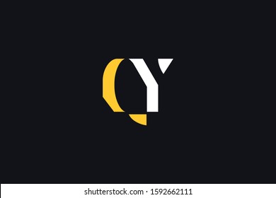 Initial based clean and minimal Logo. QY YQ Q Y letter creative fonts monogram icon symbol. Universal elegant luxury alphabet vector design