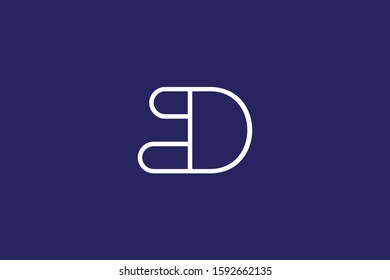 Initial based clean and minimal Logo. BD DB B D letter creative fonts monogram icon symbol. Universal elegant luxury alphabet vector design