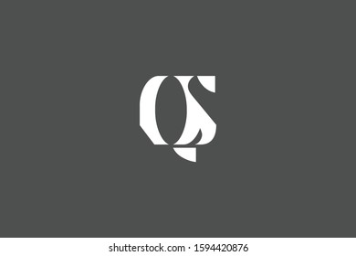 Initial based clean and minimal Logo. QS SQ Q S letter creative fonts monogram icon symbol. Universal elegant luxury alphabet vector design