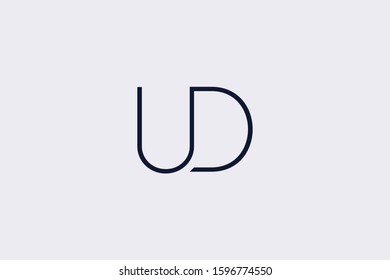 Initial based clean and minimal Logo. DU UD D U letter creative fonts monogram icon symbol. Universal elegant luxury alphabet vector design