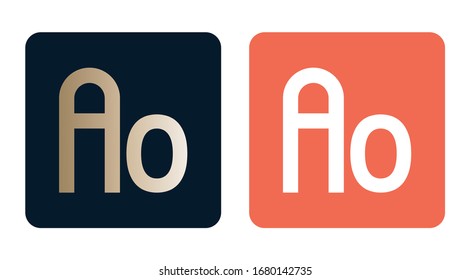 Initial based clean and minimal A Logo. AO A O letter creative fonts monogram icon symbol. Universal elegant luxury alphabet vector design. Letter logo template. Gradient  color vector.