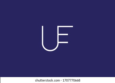 Initial based clean and minimal Logo. FU UF F U letter creative fonts monogram icon symbol. Universal elegant luxury alphabet vector design
