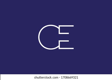 Initial based clean and minimal Logo. EC CE E C letter creative fonts monogram icon symbol. Universal elegant luxury alphabet vector design