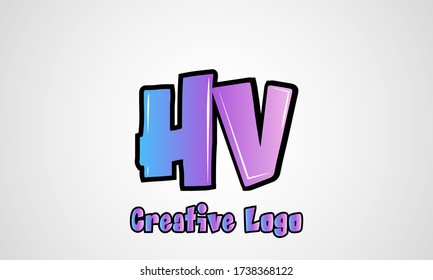 Initial based clean and minimal Logo. HV VH V H letter creative monochrome monogram icon symbol. Universal elegant luxury alphabet vector design
