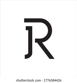 Initial based clean and minimal Logo. JR RJ J R letter creative monochrome monogram icon symbol. Universal elegant luxury alphabet vector design
