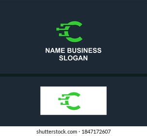 Initial based clean and minimal Logo. C CC creative businnes technology letter icon symbol. Universal elegant alphabet in green color vector design