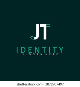 Initial based clean and minimal Logo. JT TJ J T letter creative monochrome monogram icon symbol. Universal elegant luxury alphabet vector design