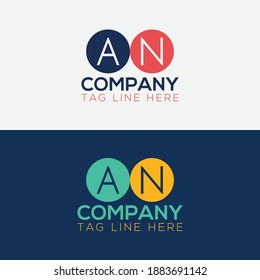 Initial based clean and minimal Logo. A and N letter creative fonts monogram icon symbol. Alphabet vector design.