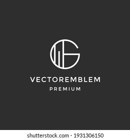 Initial based clean and minimal Logo. GW WG G W letter creative monochrome monogram icon symbol. on black background