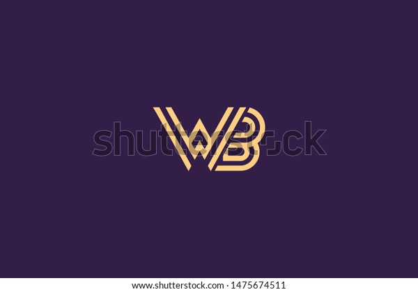 Initial based clean and minimal Logo. BW WB B W\
letter creative technology monogram icon symbol. Universal elegant\
luxury alphabet vector\
design