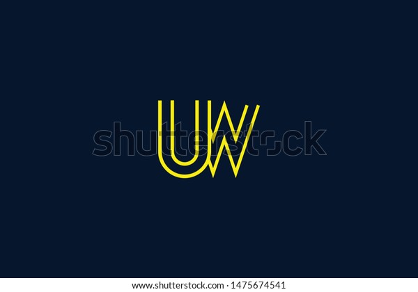 Initial based clean and minimal Logo. UW WU U W\
letter creative monochrome monogram icon symbol. Universal elegant\
luxury alphabet vector\
design